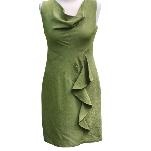 Summer Dress sz 4 Petite Sleeveless Office Career Party Ruffles Feminine - Picture 7 of 10